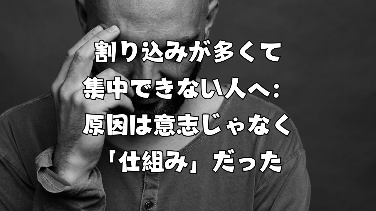 割り込みが多くて集中できない人へ：原因は意志じゃなく「仕組み」だった